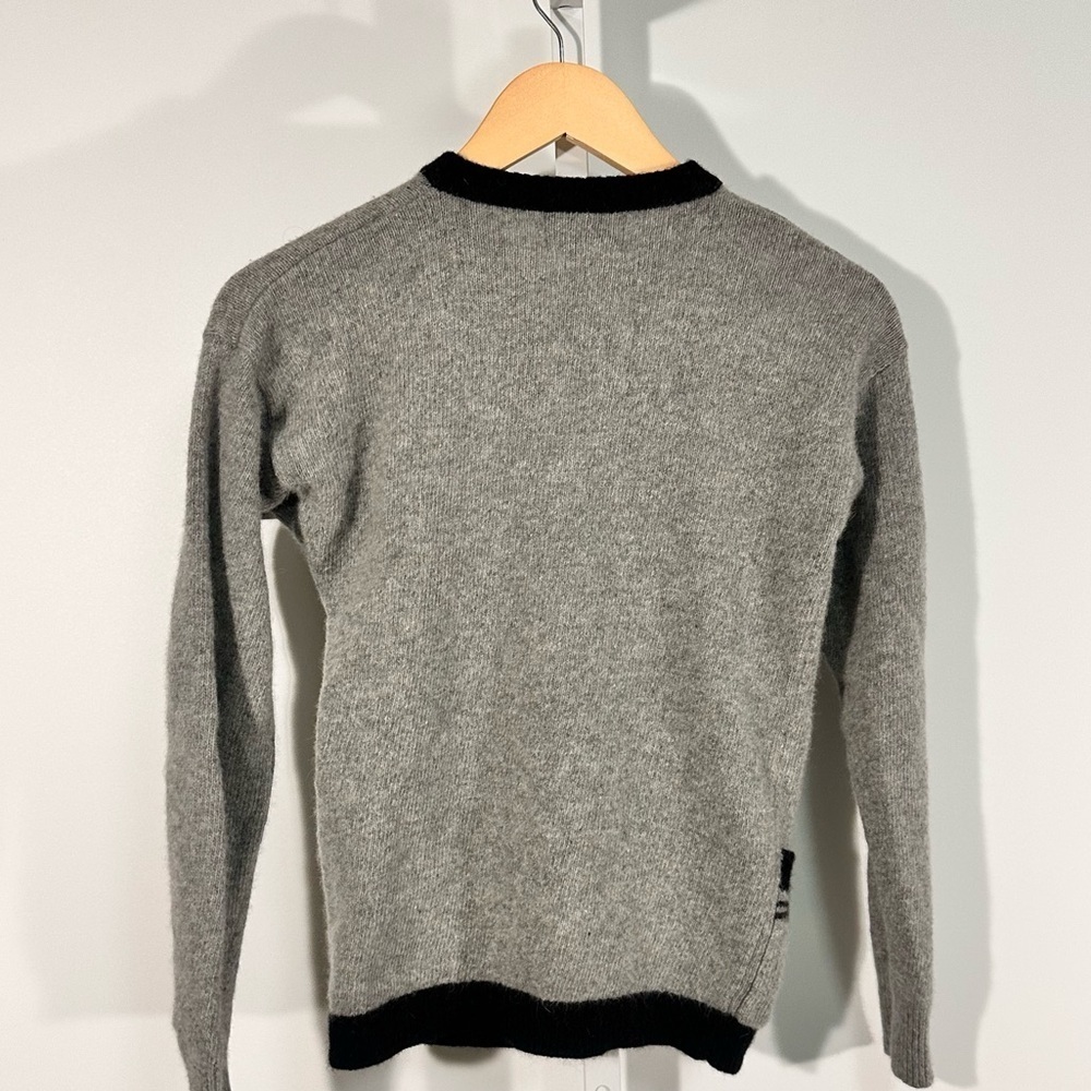 80’s angora Peter B’s General Store Vintage Gray Wool Cardigan Made in Hong Kong - Picture 2 of 6